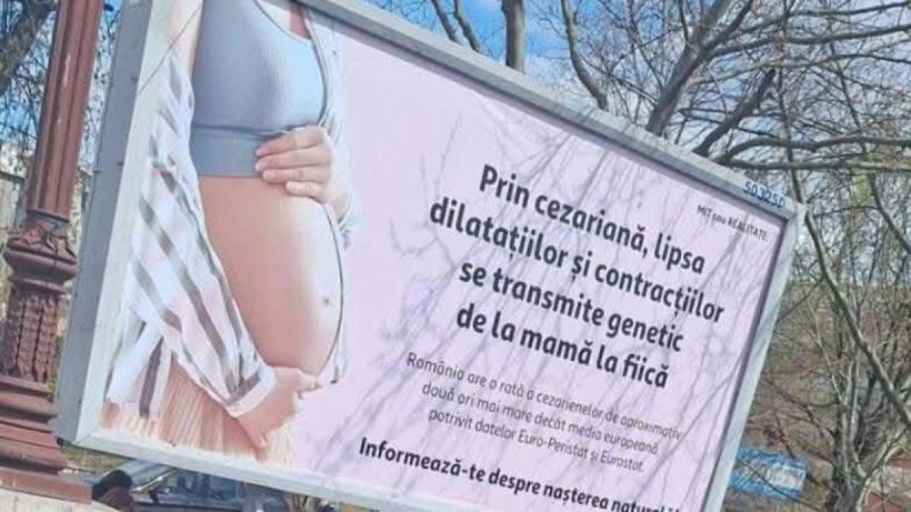 Scandal uriaș în București! Panourile anti-cezariană, demontate de medici: „Lipsite de fundament științific”