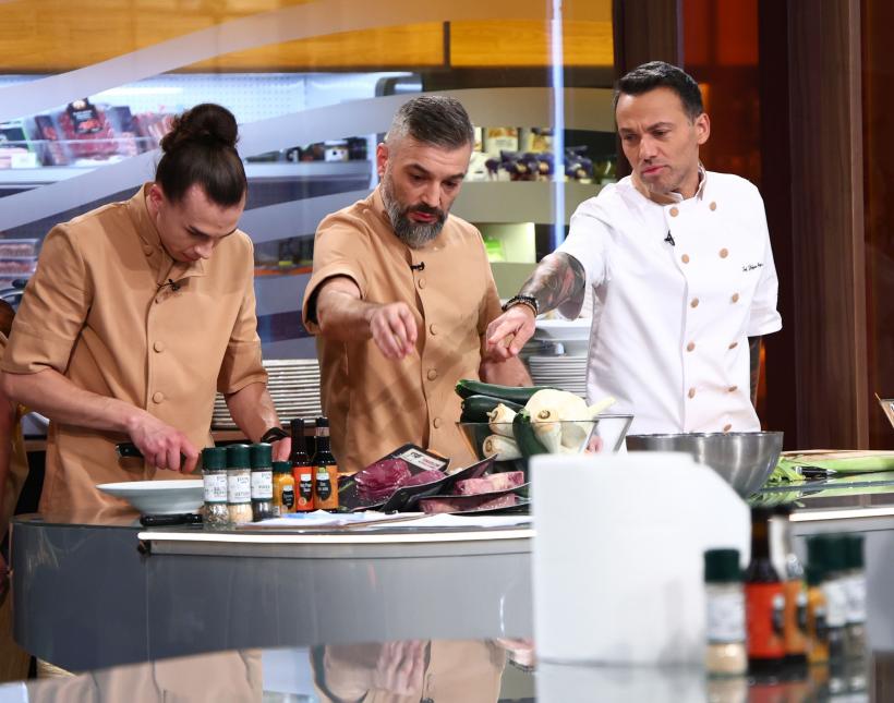 Chefi la cuțite, lider de audiență. Echipa lui Chef Orlando, din nou victorioasă. Diseară, confruntare intensă: Irina pune în joc puterea de a bloca cuțitele de aur! 19003763