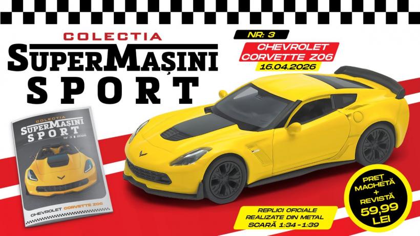 Chevrolet Corvette Z06 în colecția SuperMașini Sport! Revista și macheta metalică, de joi la chioșcuri.
