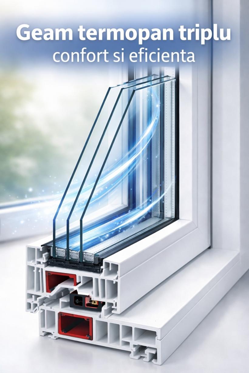 Casa mai caldă iarna și mai răcoroasă vara? Alege geam termopan triplu