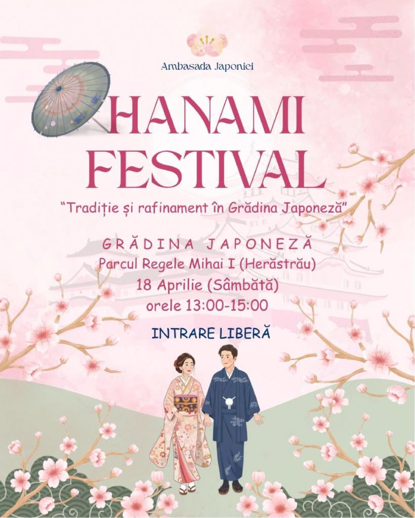 Hanami – sărbătoarea primăverii – în Grădina japoneză din Parcul Regele Mihai I (Herăstrău)