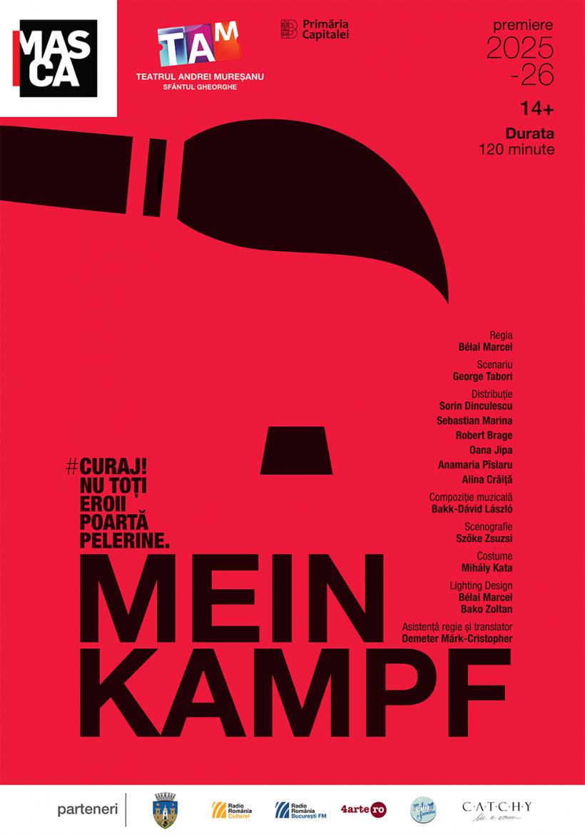 „Mein Kampf” de George Tabori – premieră-eveniment la Teatrul Masca, în coproducție cu Teatrul „Andrei Mureșanu” – un azil, un tânăr artist eșuat și umbra unei catastrofe