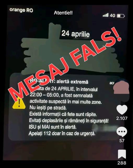 Alertă falsă RO-ALERT folosită pentru a speria populația