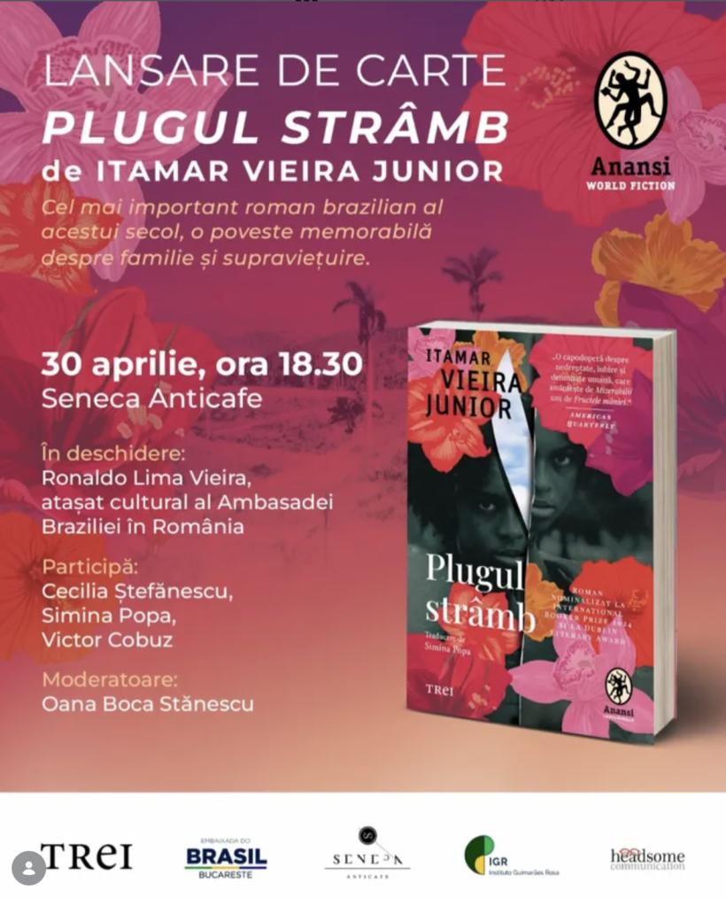 Cel mai important roman brazilian al acestui secol, Plugul strâmb de Itamar Vieira Junior, lansat la București