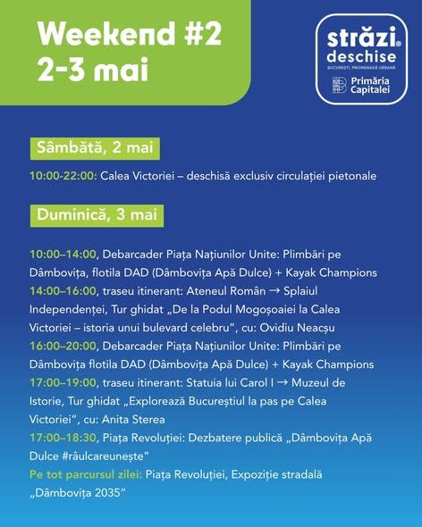 Dâmbovița devine „faleza” Capitalei: Weekend cu spectacole și plimbări la Străzi Deschise 19006309