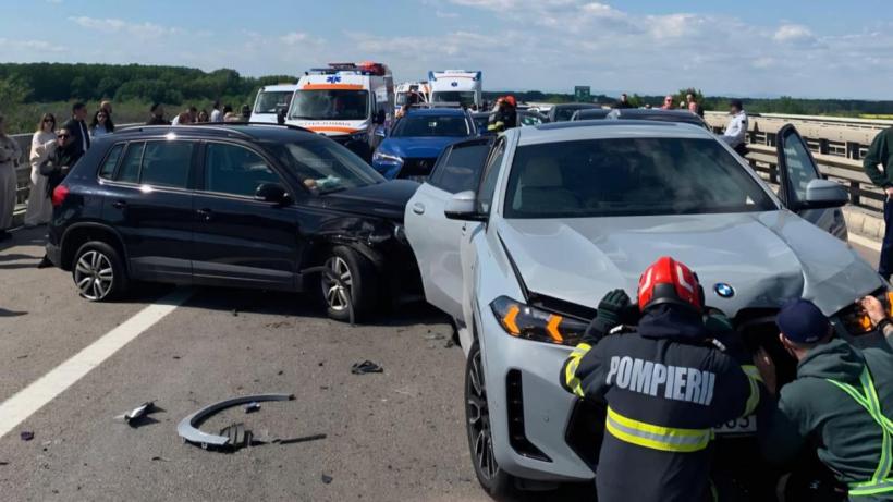 Trafic restricționat pe A3, în urma unui accident cu șapte mașini implicate