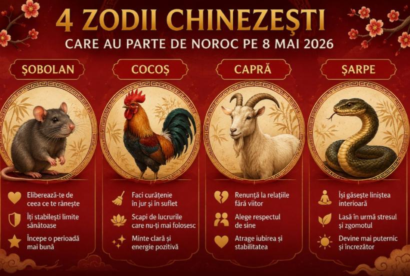 Patru zodii chinezești au parte de transformări spectaculoase la final de săptămână