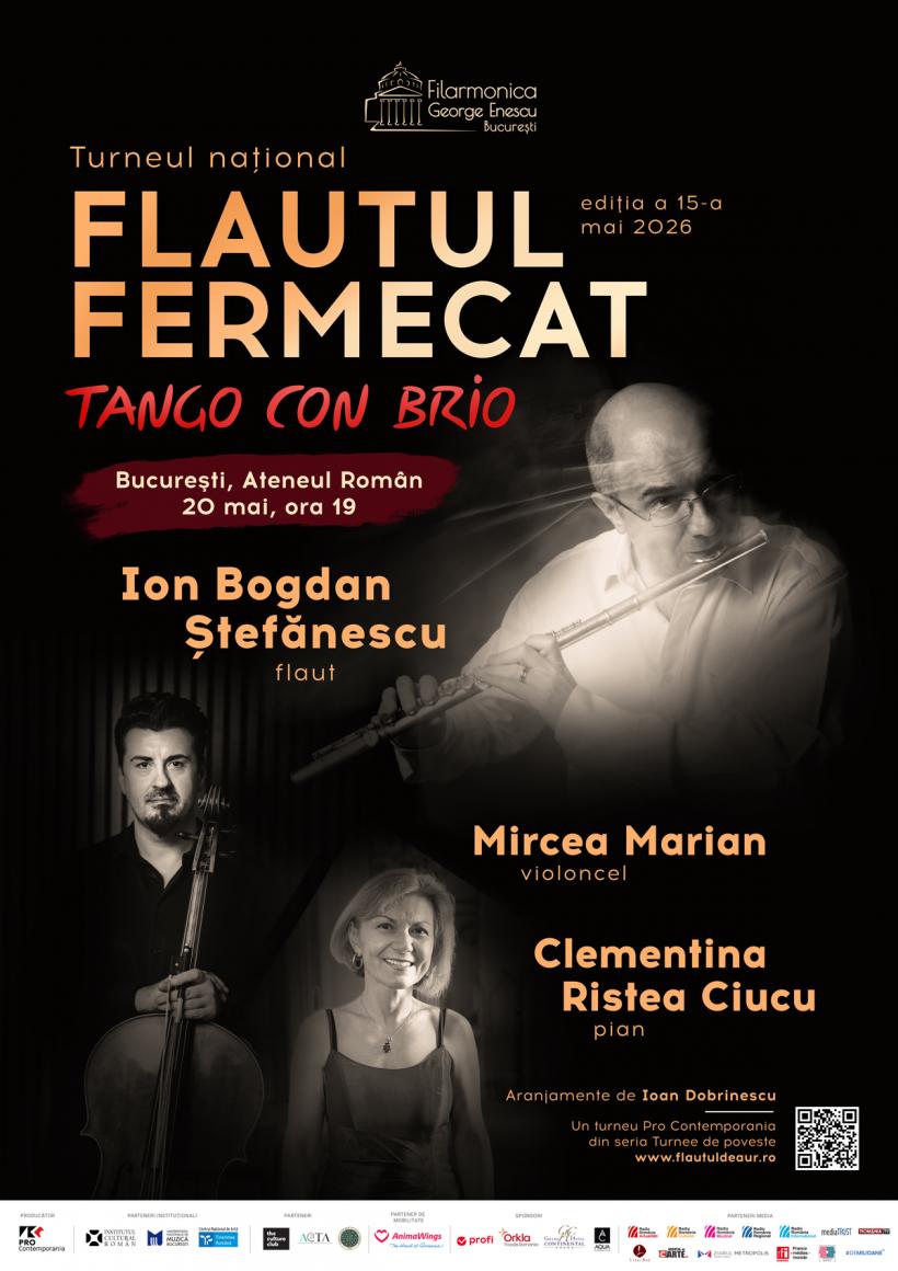 Tango con Brio: începe Turneul Național Flautul de Aur cu Ion Bogdan Ștefănescu și Trio Brio