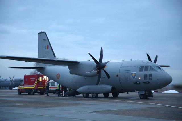 Un pacient cu arsuri grave, transportat de urgență cu un Spartan militar la Bruxelles
