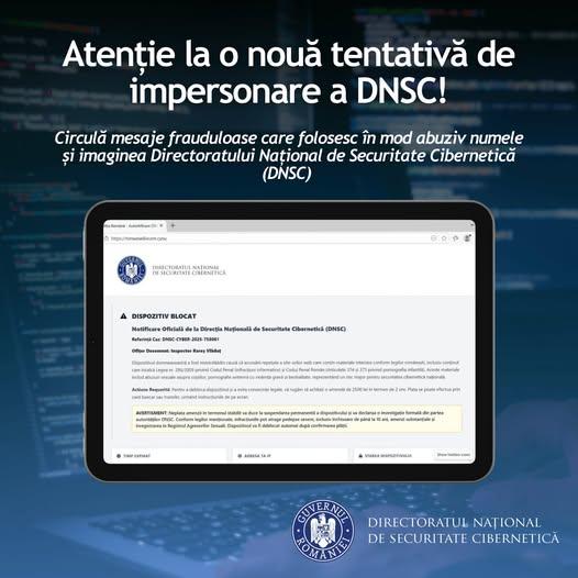 Atenție la e-mailurile capcană! Atacatorii cibernetici folosesc ilegal sigla și numele DNSC