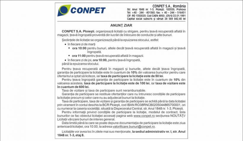 ANUNȚ ZIAR