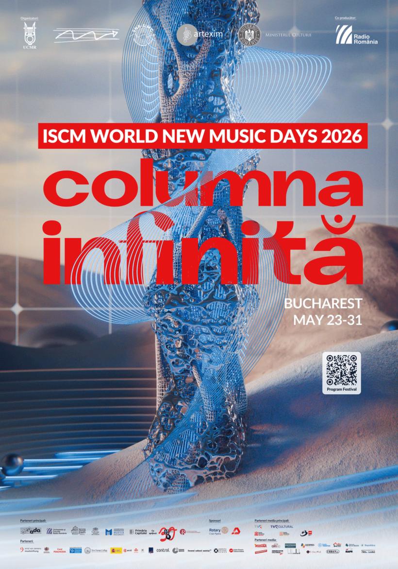 Cel mai important eveniment dedicat muzicii noi la nivel mondial începe pe 23 mai, la București: Festivalul Internațional ISCM WORLD NEW MUSIC DAYS 2026 – „Columna Infinită” 19009832