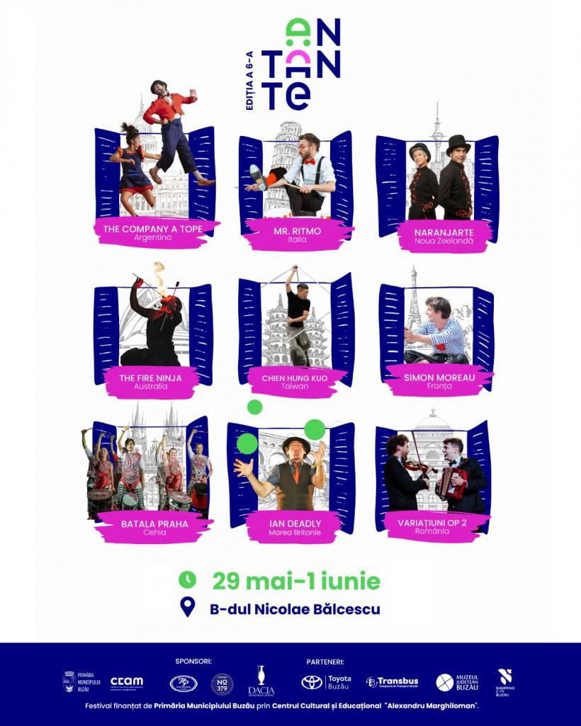 Festivalul Internațional de Artă Stradală AnTanTe revine la Buzău între 29 mai și 1 iunie, cu cea de-a VI-a ediție