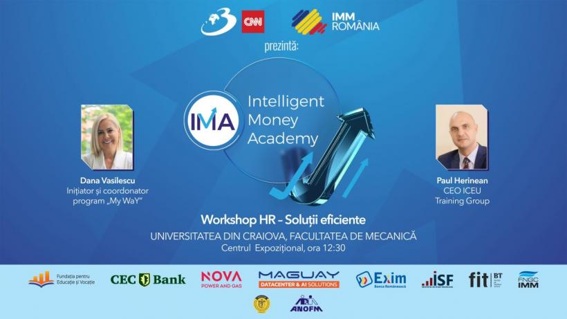 Vino și participă la workshopul de HR din cadrul Intelligent Money Academy Craiova