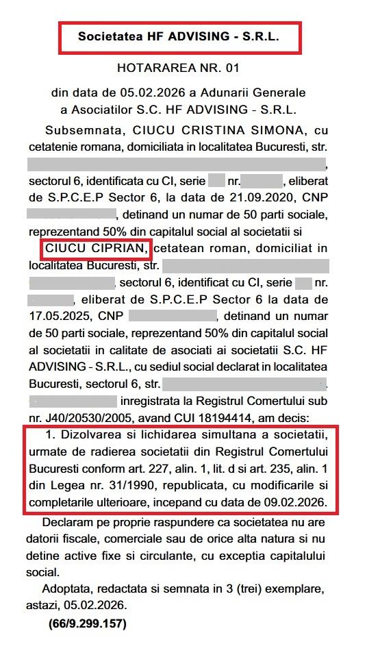 Ciprian Ciucu și-a lichidat afacerea care a oficializat apropierea sa de USR și de „părintele” PNRR 19011292