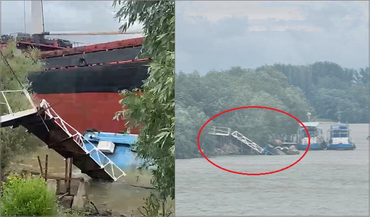 Panică pe șenalul Dunării: cargoul „PRINCE ZAFER” a scăpat de sub control și a provocat un incident grav la Tulcea. Nava a avariat un ponton și a paralizat traficul naval
