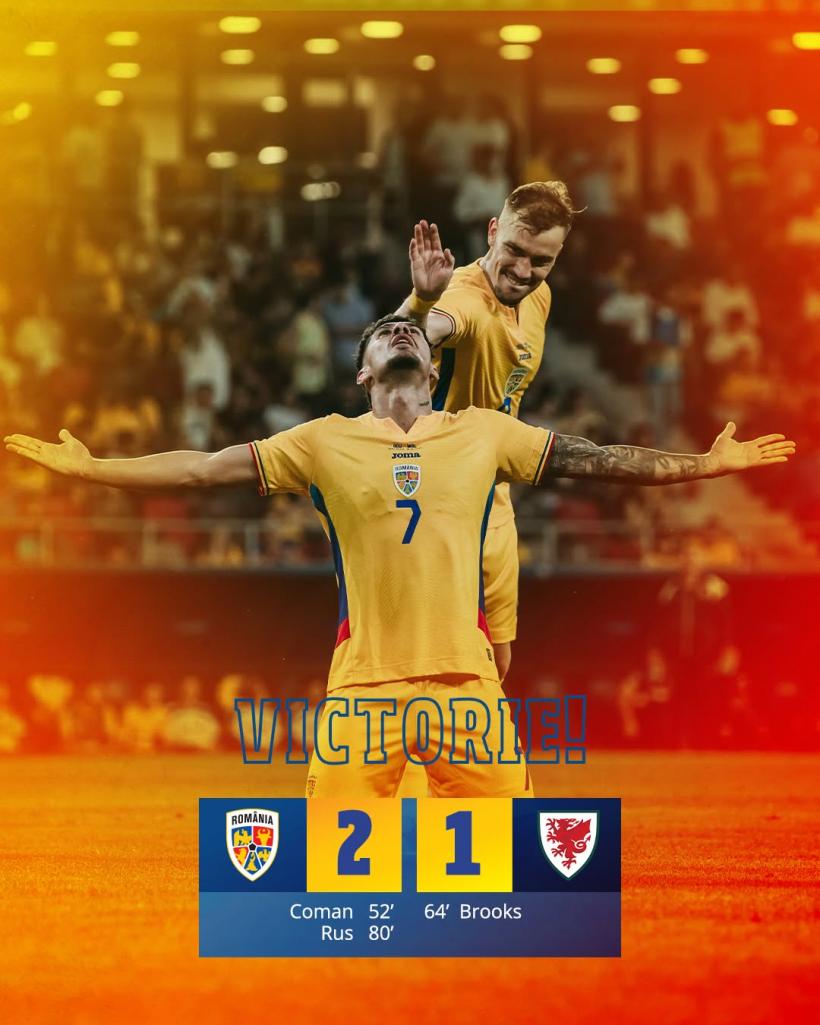 Victorie! România câștigă meciul cu Țara Galilor