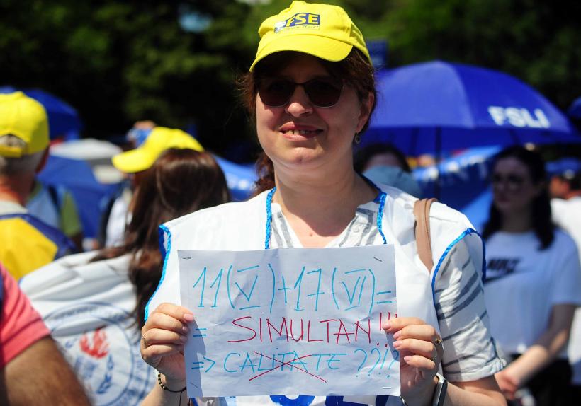 Protest al sindicatelor din educație în fața Guvernului: CNSLR-Frăția susține revendicările cadrelor didactice privind legea salarizării 19013935