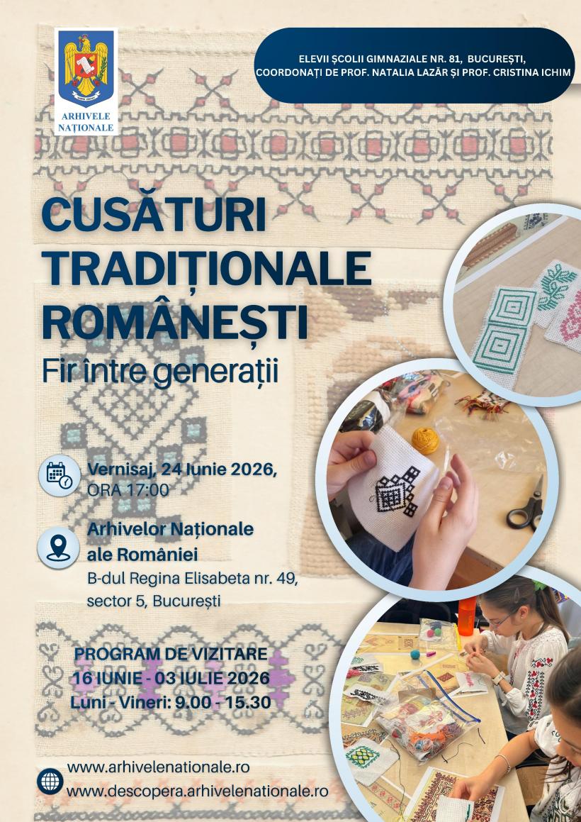 Expoziția „Cusături tradiționale românești. Fir între generații”