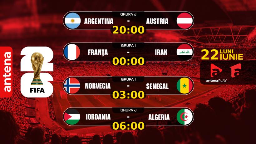 Meciul cu numărul 1000, arbitrat de un român, primul gol pentru Lamine Yamal, dar și prima victorie din istorie a Egiptului, ȋn cea de-a 11-a zi a Campionatului Mondial la Antena 1, lider detașat de audienţă 19014569