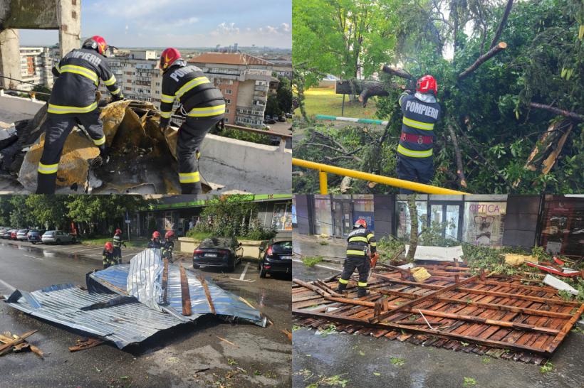 UPDATE Codul ROȘU de furtună face ravagii în Dâmbovița: 114 de apeluri la 112 și intervenții în Târgoviște și Răzvad