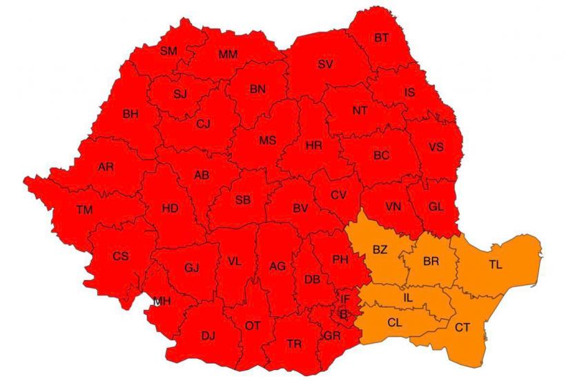 România fierbe sub Cod ROȘU de caniculă. Maxime de 41°C și nopți tropicale în aproape toată țara