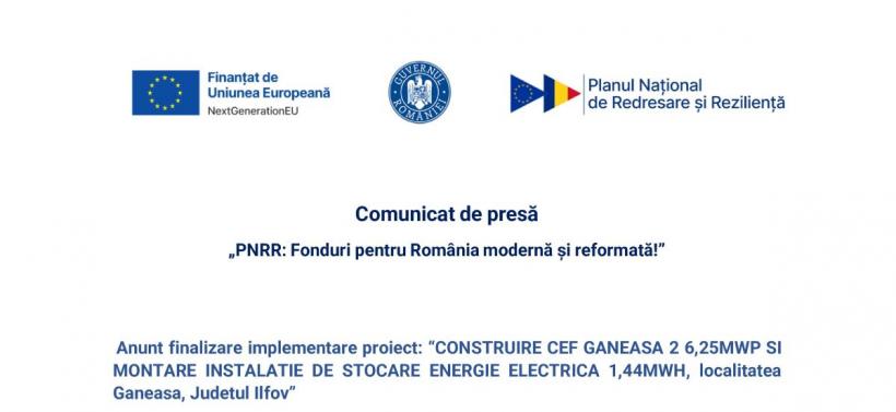 Comunicat de presă „PNRR: Fonduri pentru România modernă și reformată!”