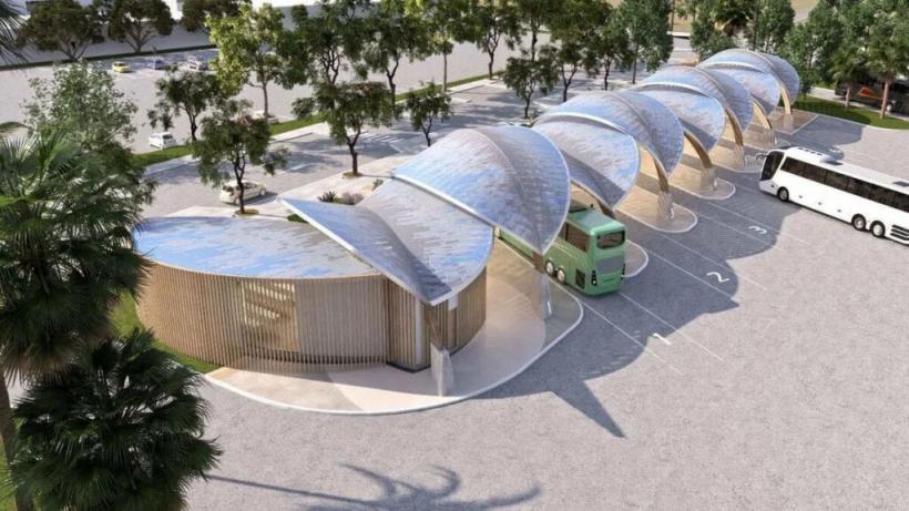 Stație de autobuz de 1,5 milioane de euro. Arată ca o sardină uriașă