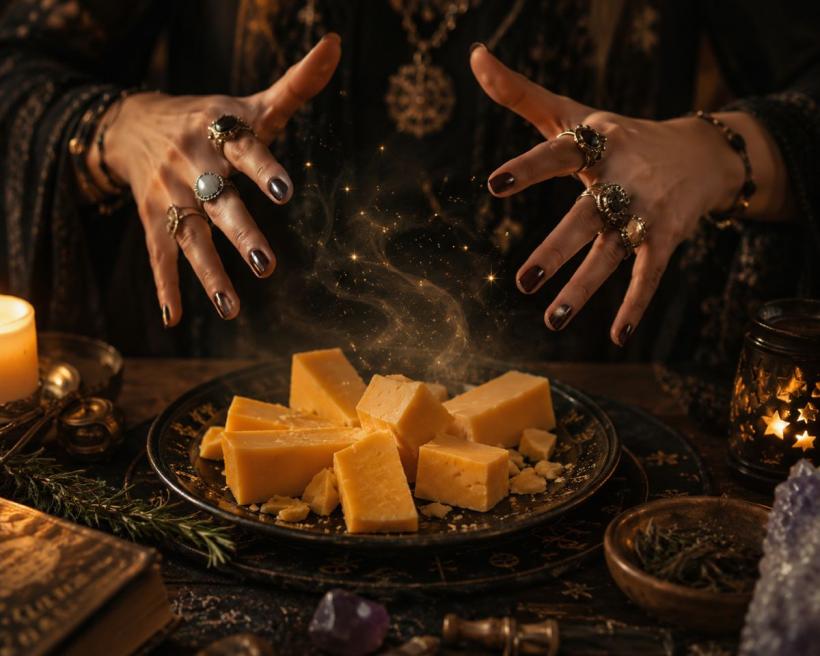 „Vrăjitoarea Brânzei” susține că poate citi viitorul într-o bucată de cheddar. Tiromanția este o metodă veche de aproape 2.000