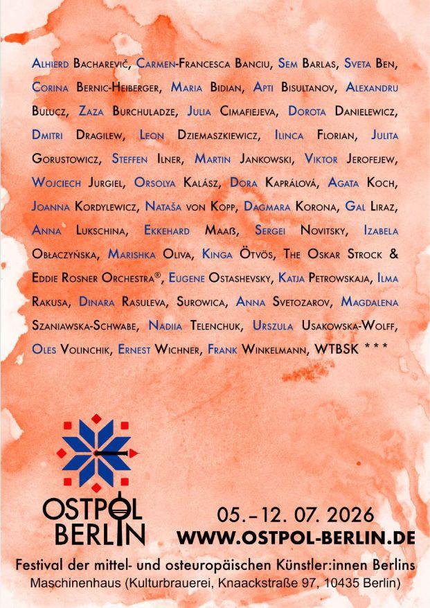 Scriitori români și autori conectați cu spațiul românesc, prezenți din 8 iulie la Festivalul OSTPOL BERLIN 2026
