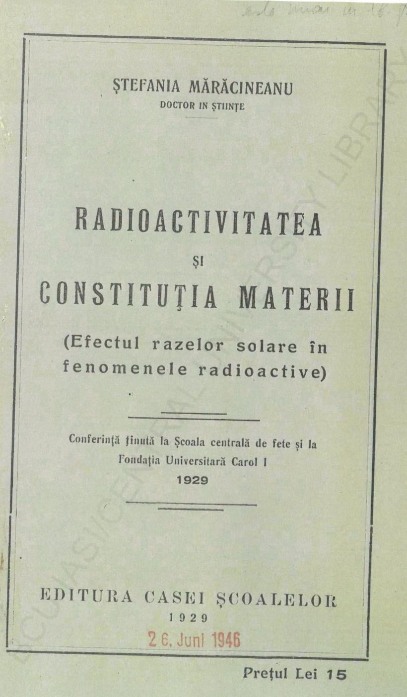 Ștefania Mărăcineanu, savanta care aduce ploaia 19017858