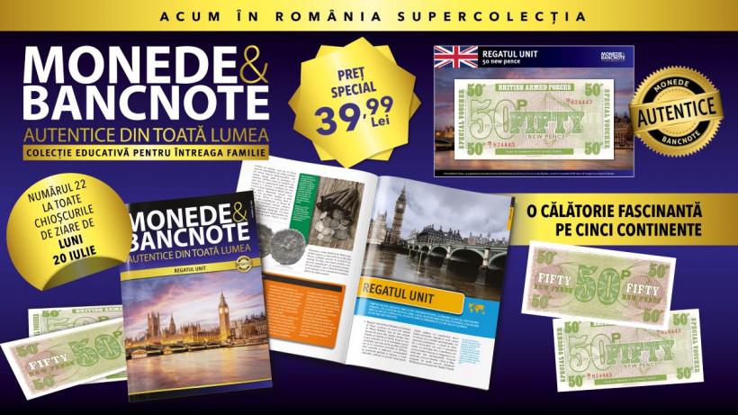 Colecția „Monede și Bancnote autentice din toată lumea” ajunge în Regatul Unit. Revista și o bancnotă specială, de luni, la chioșcuri!