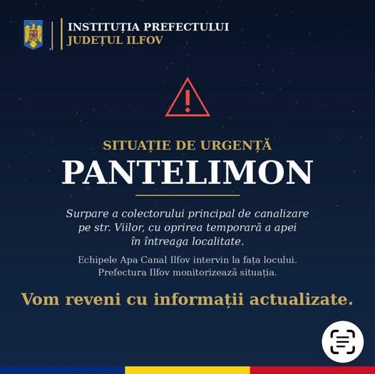 Alertă în Ilfov: Colectorul principal de canalizare s-a prăbușit, alimentarea cu apă, oprită în tot orașul Pantelimon