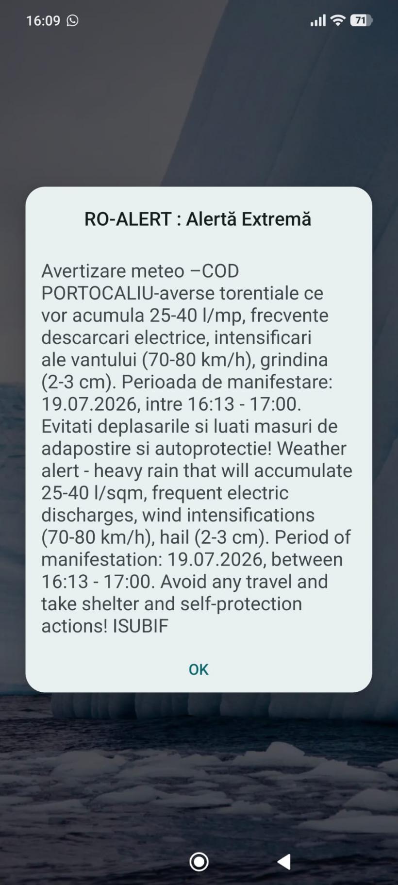 Cod roșu de furtună în Capitală și Ilfov. A fost emis RO-Alert 19018864