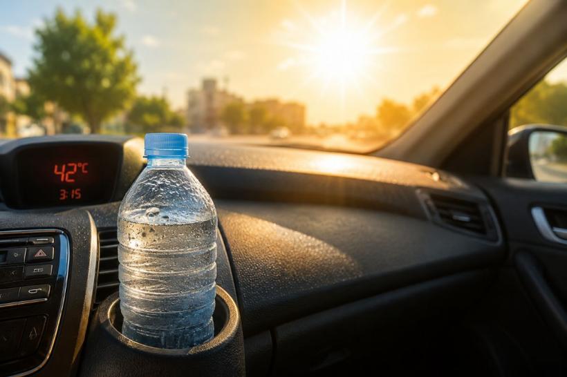 Risc chimic și bacterian: De ce nu e bine să lași sticla cu apă în mașină pe caniculă