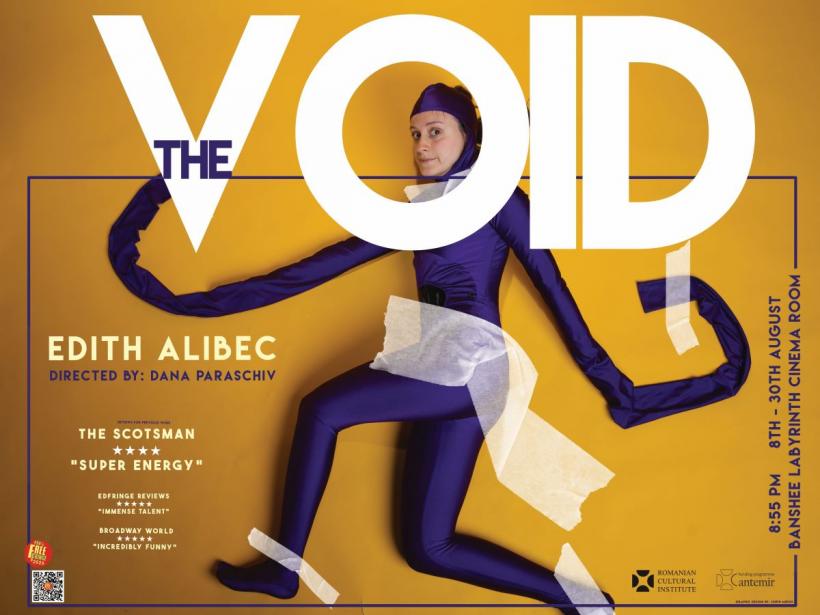 Edith Alibec prezintă spectacolul The Void la Edinburgh Fringe 2026, cu sprijinul Institutului Cultural Român