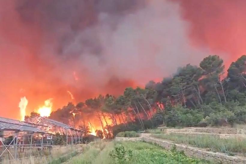 Alertă în Caraș-Severin: Incendiul de vegetație din Reșița s-a reaprins puternic. Intervin forțe din două județe