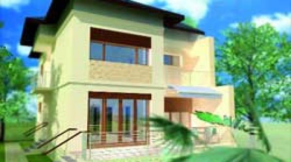 casa cu o latura pe limita de proprietate a terenului