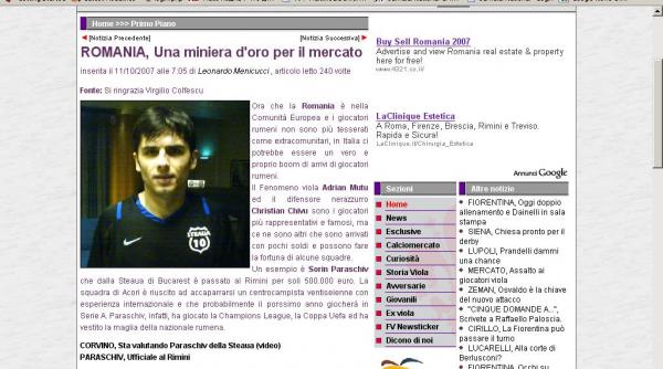 romania mina de aur pentru fotbalul italian