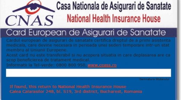 cardul pentru sanatate a intrat in vigoare