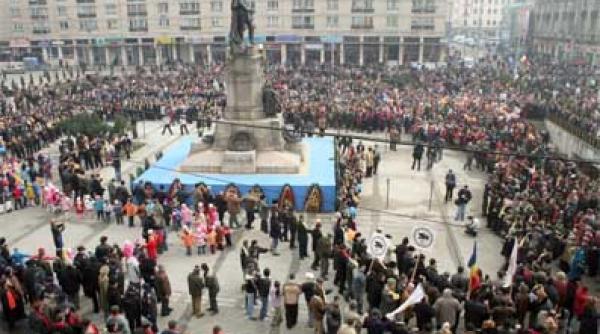 unirea principatelor aniversare traian basescu fluierat in timpul discursului de la iasi