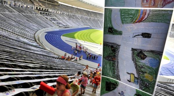 37 km de desene pe stadionul olimpic