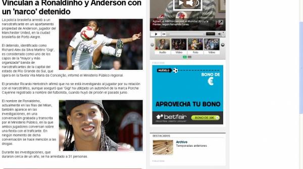 ronaldinho implicat in traficul de droguri