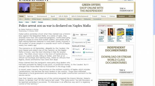 italia lovitura istorica data mafiei napoletane