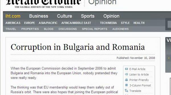 coruptia din romania si bulgaria in viziunea international herald tribune