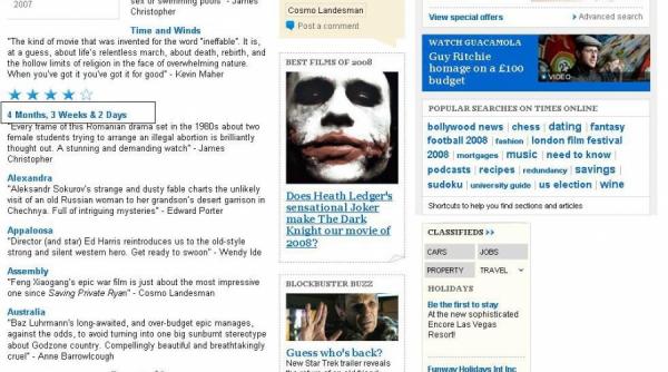 4 luni 3 saptamani si 2 zile in topul the times