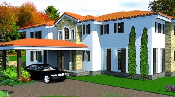 casa cu arhitectura mediteraneana