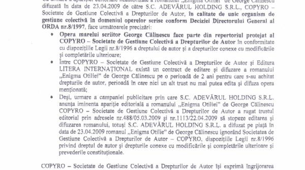 comunicat copyro