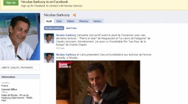 nicolas sarkozy si a lansat un nou profil pe facebook