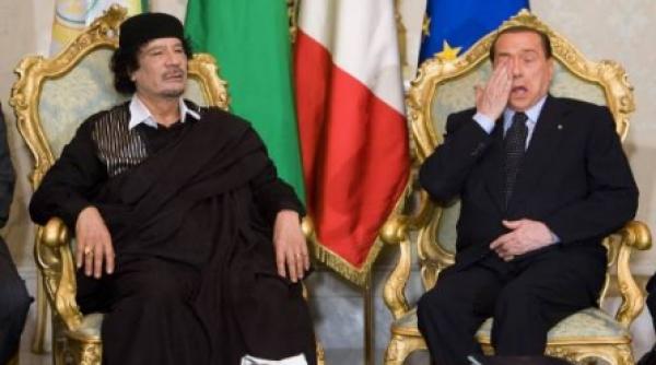 roma silvio berlusconi mouammar el ghaddafi intalnire in cortul din gradina pamphili